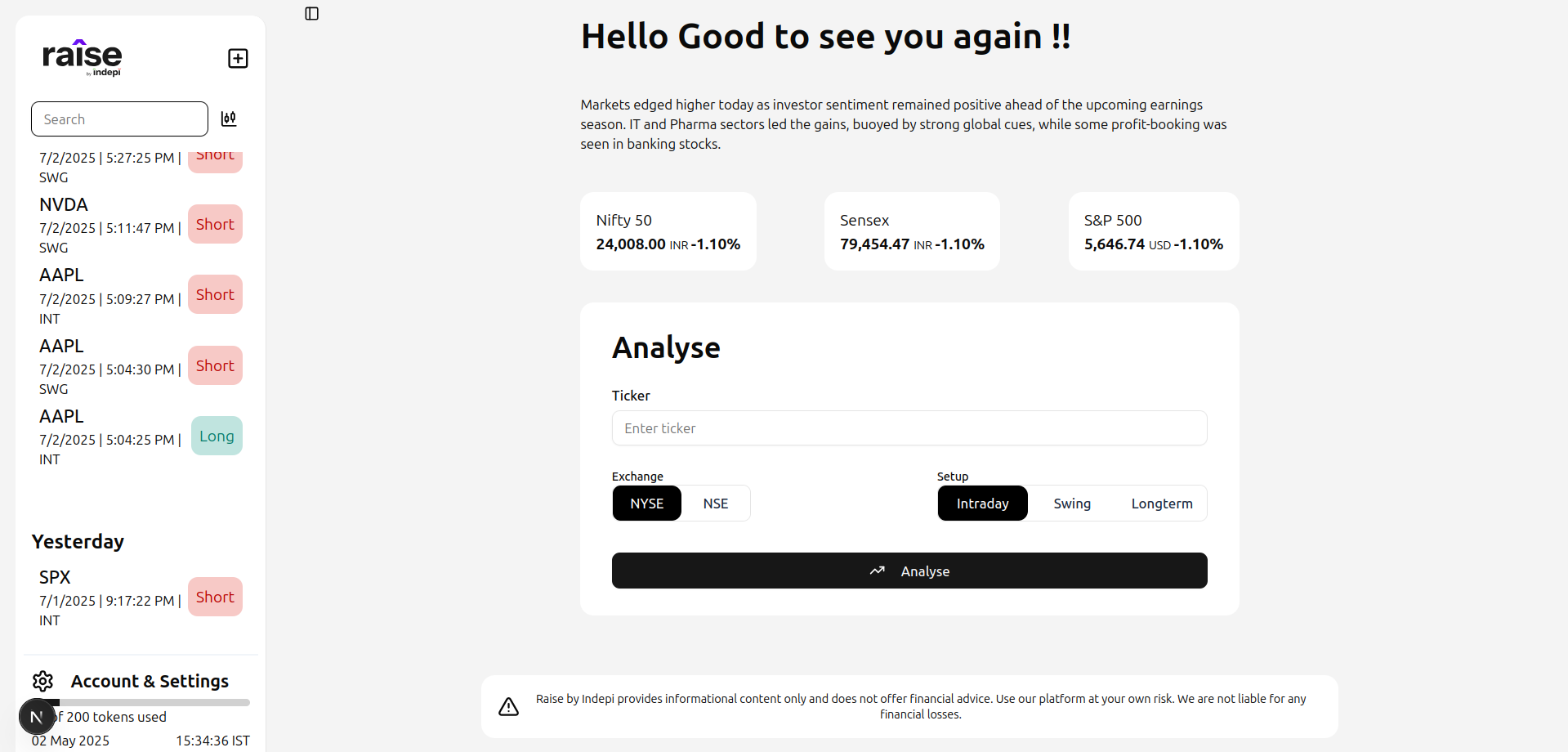 Raise Financial analysis using AI